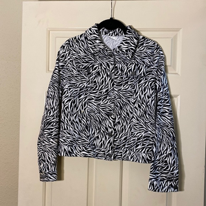 Disney D-signed zebra striped print long sleeve jacket girls Large